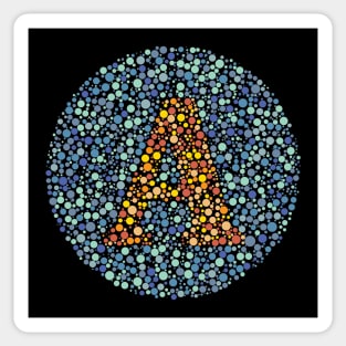 “A” Eye Test Letter Circle Sticker